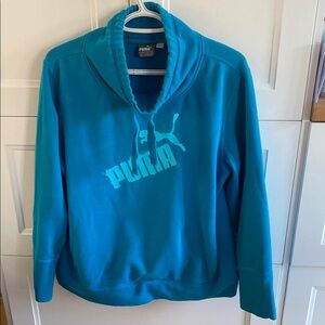 PUMA Long sleeved Teal Pullover Hoodie with pockets Size X-Large